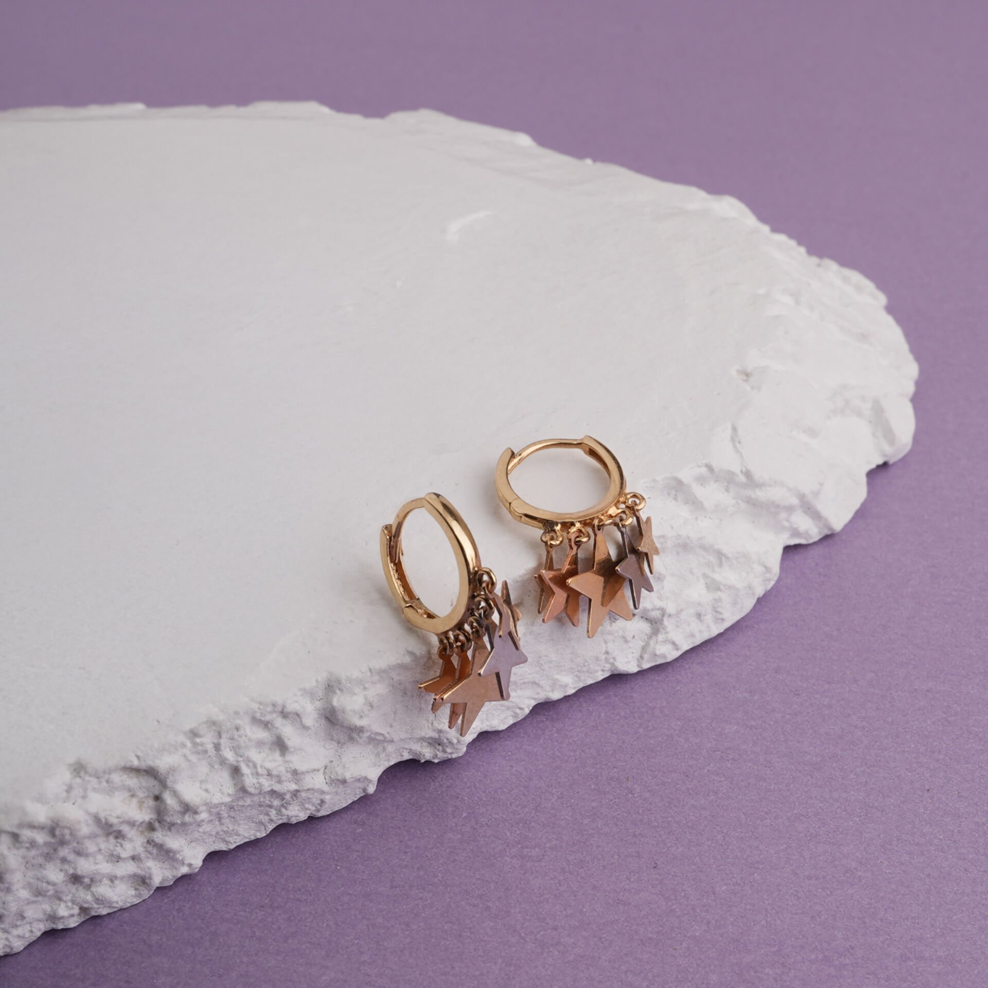 3 Renkli Yıldızlı Küpe