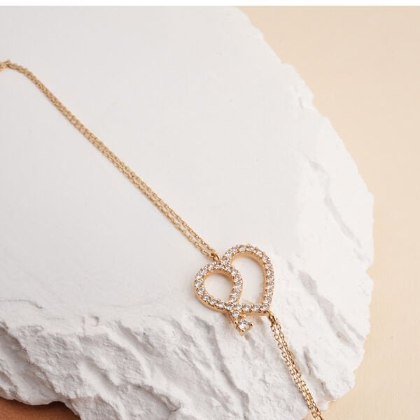 Taşlı Kalp Bileklik