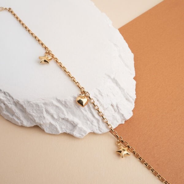 Yıldız Kalp Sallantılı Bileklik