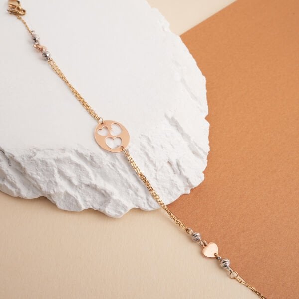 Kalp Detaylı Zincir Bileklik