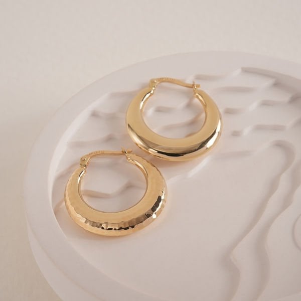 Klasik Bombeli Halka Küpe