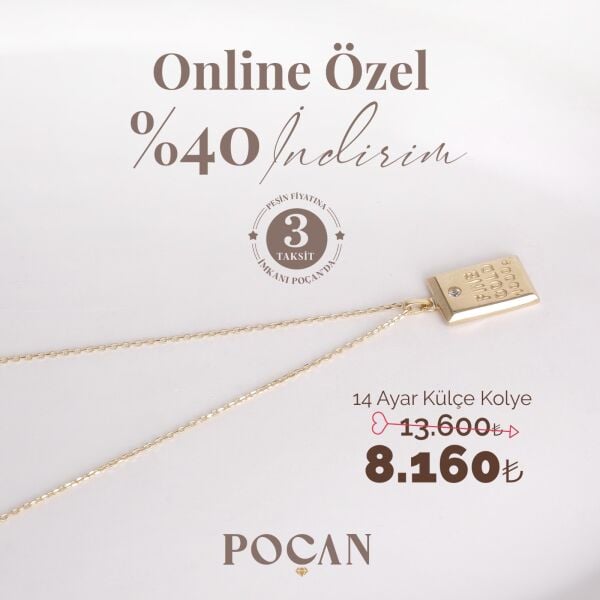 14 Ayar Külçe Kolye