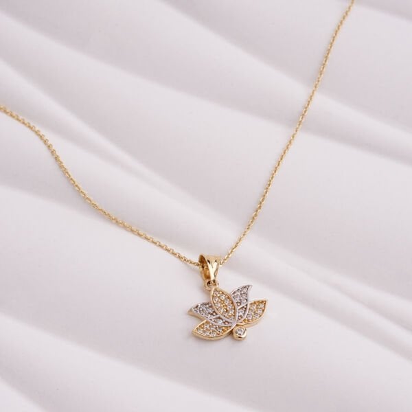 Taşlı Lotus Kolye