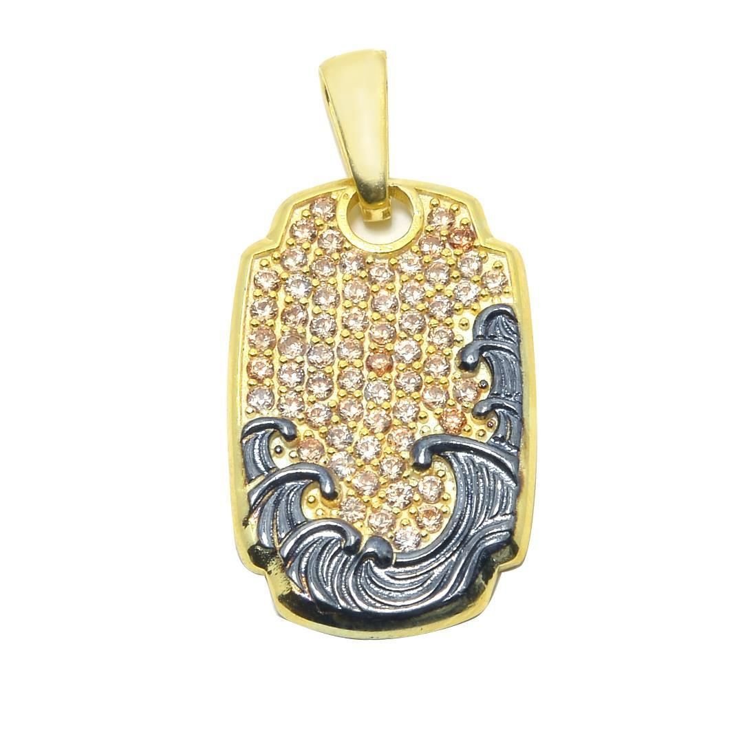 Gold Taşlı Erkek Kolye Ucu