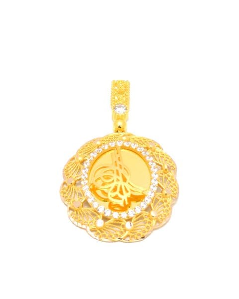 Oval Tuğralı Kolye Ucu