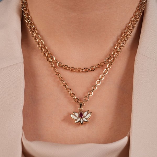 Cetaş Lotus Çiçeği Kolye