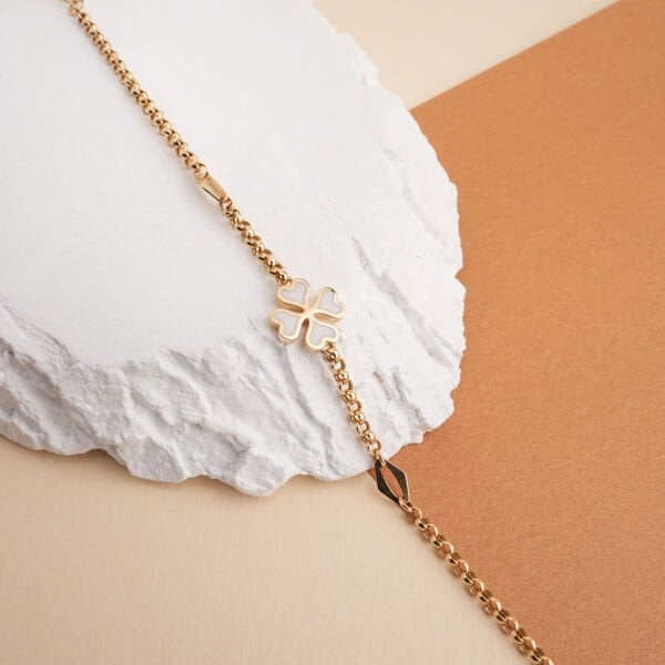 Beyaz Yonca Bileklik